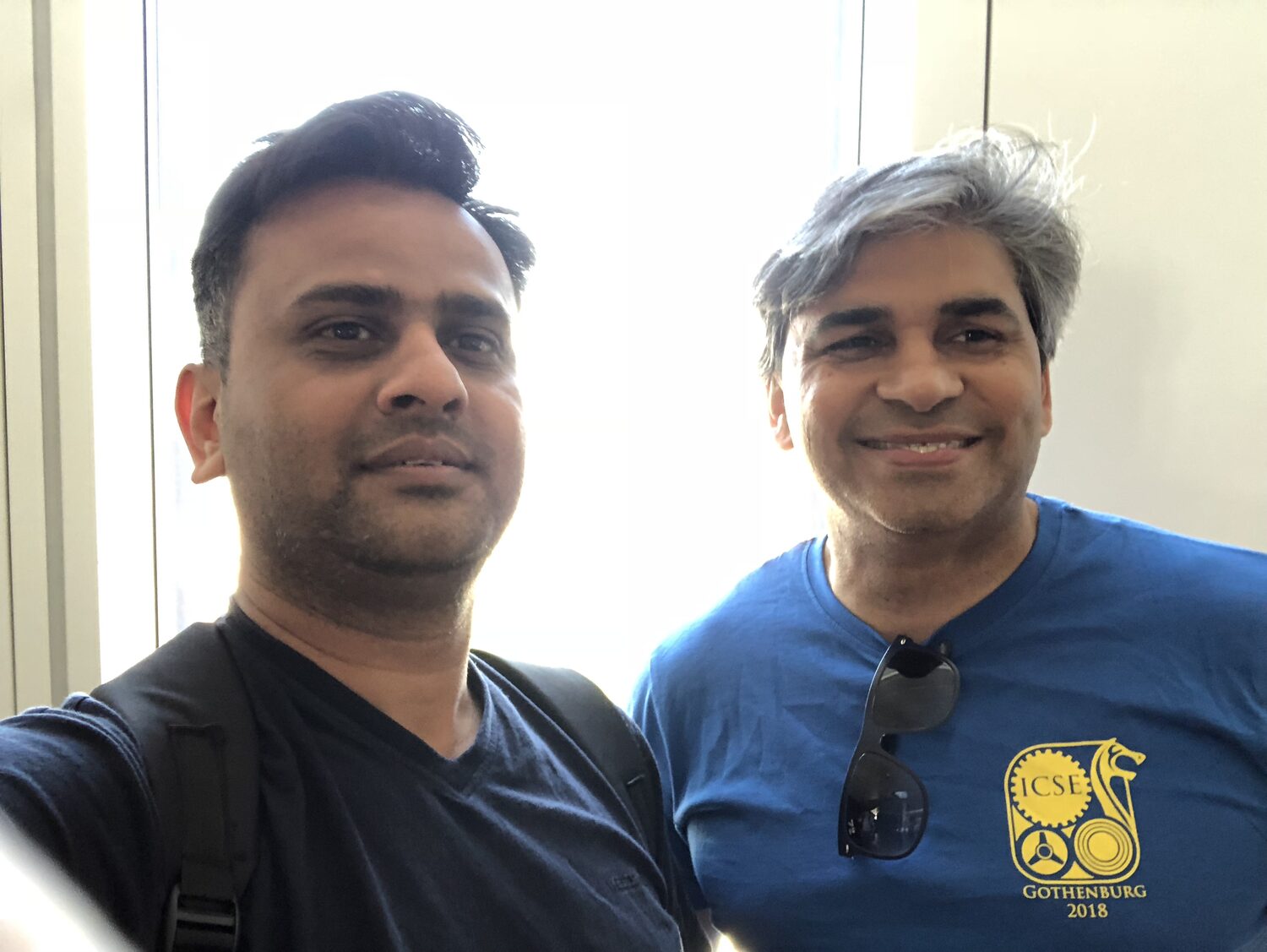 Tarry Singh with a colleague in Copenhagen on the afternoon of 1 June 2018, the second teaching day.