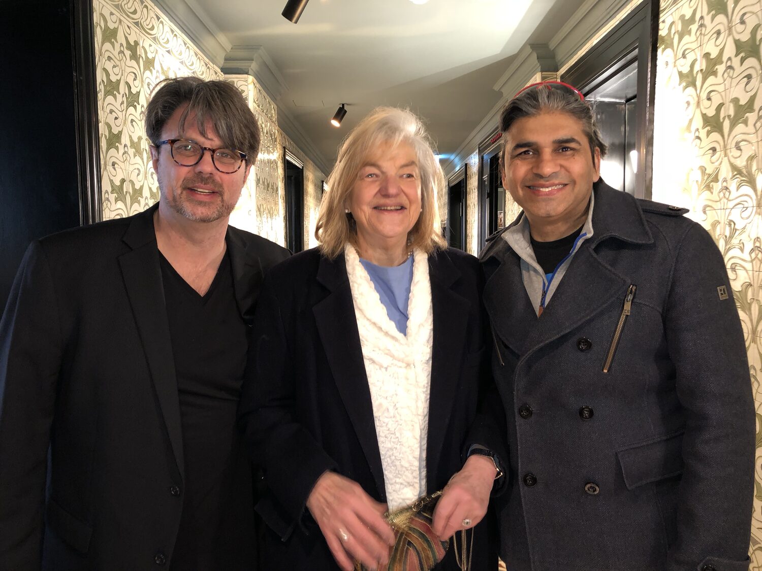 Tarry Singh with two people from the meetup the following morning in Hamburg