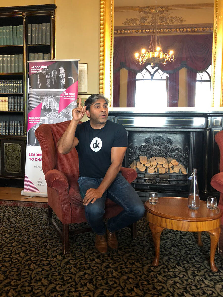 Speaking with founders during the session