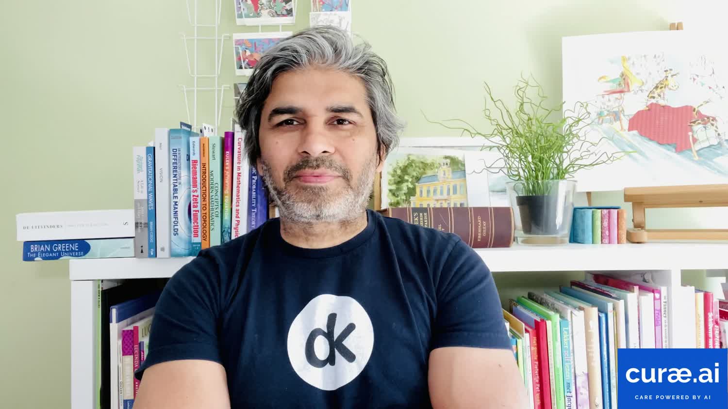 Tarry Singh to camera in a dk shirt, in front of the bookshelf, from the footage NVIDIA asked the lab to supply for the GTC 2020 keynote.
