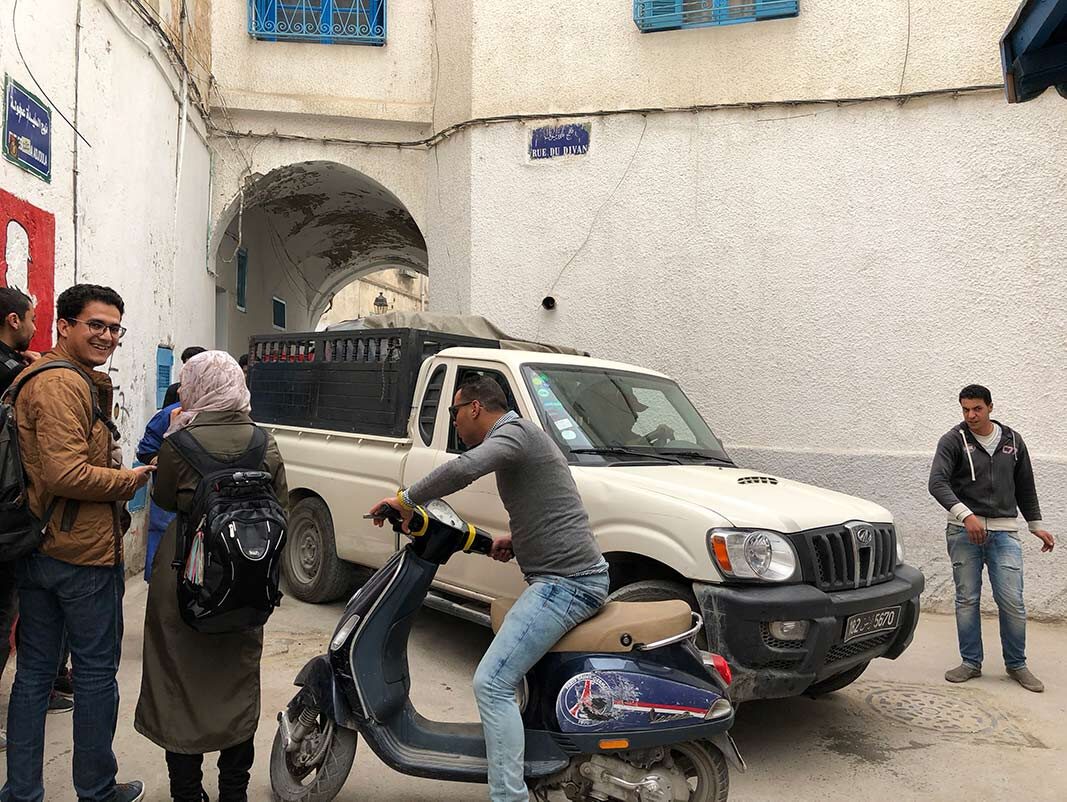 Street scene in Tunis during the visit